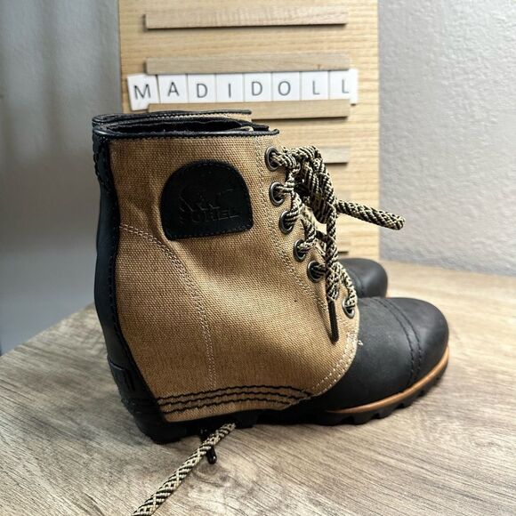 Sorel Women’s 5 PDX Buff Tan Wedge Boots Booties